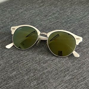 Ray Ban clubround classic pearl white sunglasses